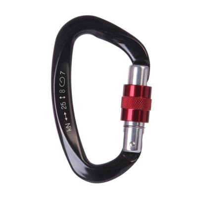 China Heavy Industry Aluminum Carabiner D-Ring Lock Key Safety Camping Climbing Raising Key Chain for sale