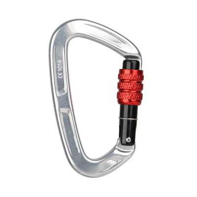 China Heavy Industry 25kN Screw-Door Locking Carabiner, Single Tube Style Spine Of Frame, 7075 Aircraft Aluminum Material Suit For Hammock for sale