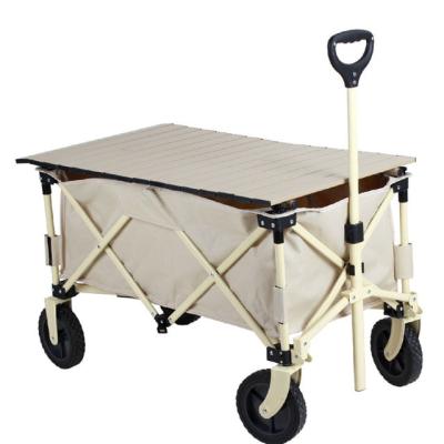 China Outdoor stainless steel foldable hand cart, beach cart folding cart with brakes transport cart, garden trailer beach cart for sale