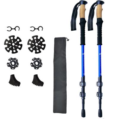 China Walking Stick Cane Trekking Hiking Poles Climbing Outdoor - Collapsible Folding Canes, Strong Lightweight 7075 Aluminum, Adjustable Quick Flip-Lock for sale