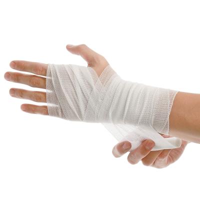 China Medical 100% Polyester OEM Size Bleached Elastic Bandage Conforming First Aid Bandage for sale