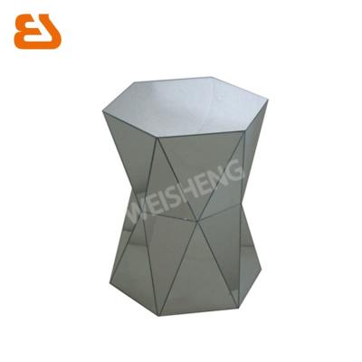 China PANEL Hexagon Shape Full Cover Mirrored Accent Table for sale