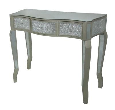 China Knock Down Modern Legs Three Drawers Crack Mirror Console Table for sale