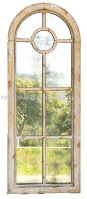 China Decorative wooden window style wall reflect antique champagne for sale