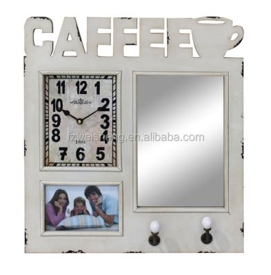 China Photo Frame Solid Wood Wooden Wall Clock - Coffee for sale