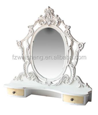 China Europe Home Decor White Baroque Mirror Table Frames for sale