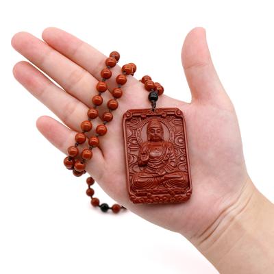 China Winter Newest Rose Jade Jewelry Beaded Necklace Men's Unisex Wholesale Environmental Friendly Pending Buddha Necklace for sale