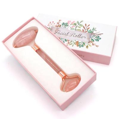 China Wholesale Private Label Portable Hot Selling Natural Rose Quartz Pink Facial Massager OEM Jade Roller for sale