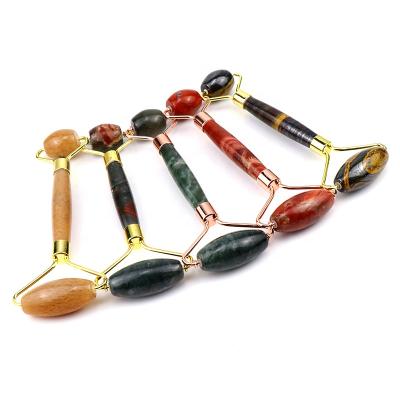 China Amazon Sales Factory Face Upper Body Facial Massager Crystal Amethyst Jade Natural Jade Anti Aging Stone Roller for sale