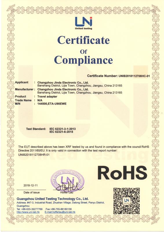 RoHS - Changzhou Jinda Electronics Co., Ltd.