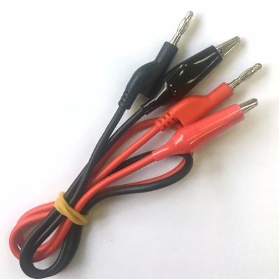 China Clip Professional 4mm Male Female Banana Jack To Clip Test Wire Cable for sale