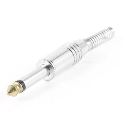 China audio & Male plug 6.35mm mono screw MIC Adapter Connector visual metal audio for sale