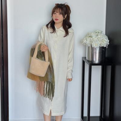 China Plus Size Women Clothing Autumn Breathable Long Sleeve Knitted Sweater Dress for sale