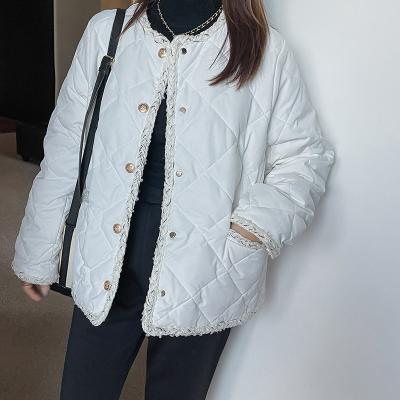 China 2022 New Women's O-neck Short Plus Size Rhombus Stripper Warm Jacket Winter Down Jacket Coat for sale