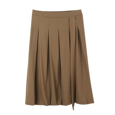 China Women High Waist Breathable Plus Size Long Pleated Ribbon Skirt for sale