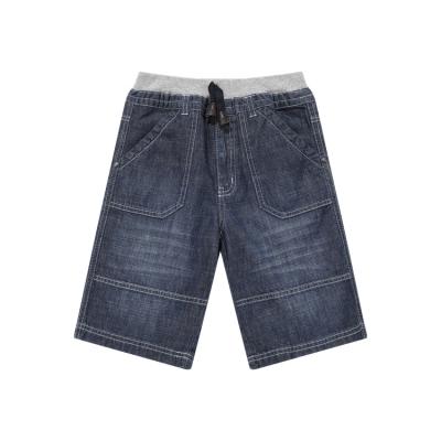 China Anti-wrinkle Little Boy Rib Elastic Waist Denim Shorts summer for kids boys jeans shorts pants for kids boys for sale