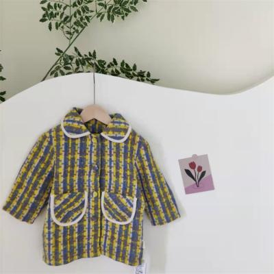 China Winter warm clothes for children kids Korean style loose shoulder loose long-sleeved warm woolen coat for sale