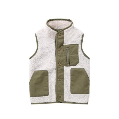 China Boys Warm Apparel New Design New Product Lambswool Fleece O-Neck Sleeveless Vest For Boys for sale