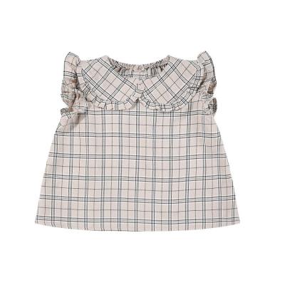 China Summer Plaid Fashion Baby Cotton Casual Crew Neck Sweater One Piece Dress for sale