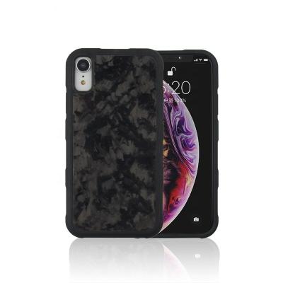 China 2018 Newest Slim Design Irregular Pattern Business TPU Glossy Forged Carbon Fiber Sheet Mobile Phone Case For iphoneXR for sale