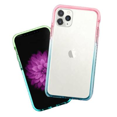 China FACTORY Shockproof Mobile Phone Case Dual Gradient Color Gradient iPhone Case For iPhone 12 Cell Phone Case TPE+PC+TPU for sale