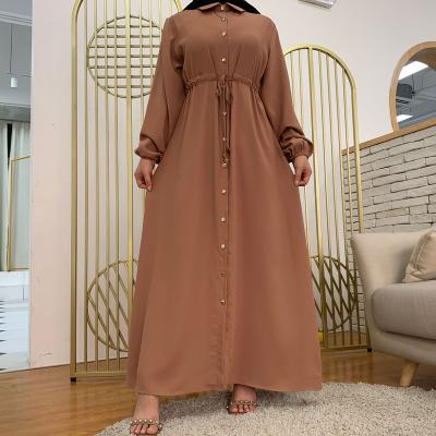 China Long sleeve Yibaoli factory supply well made long sleeve simple abaya dresses muslim nida islamic clothing black muslim women for sale