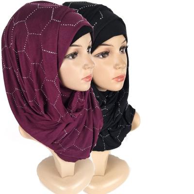 China 2020 High Quality Cotton Muslim Hijab Scarf Muslim Tank Top Hijab With Hexagon Fix Design Cotton Stretch Hijab Tank Top Hot for sale