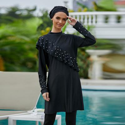 China Long Sleeve Yibaoli Manufacturer Three Pieces Full Cover Muslim Swimming Clothes Swimwear Burkini for sale