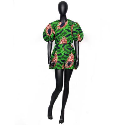 China African Ankara cotton print wax cotton kitenge shorts and top sets for women african clothing for sale