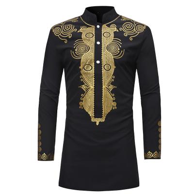 China Wholesale Hot Sale Polyester Black Blue White African Dashiki Shirts For Men for sale