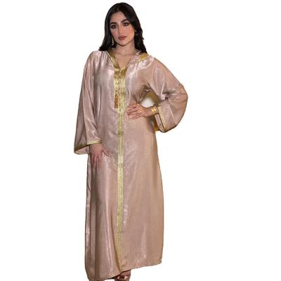 China Middle East Islamic Clothing Turkey Factory Supply Long Sleeve Hooded Abaya Dress With Ribbon Lace Women Kaftan Dresses Muslim Woman for sale