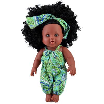 China Hot Selling Changeable Clothing 12inches 30CM VINYL African Black Baby - Doll , Black Doll For Kids for sale