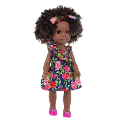 China Hot Selling Changeable Dress Girl Gift 43cm Vinyl Baby Doll 14inches Africa Doll For Children for sale