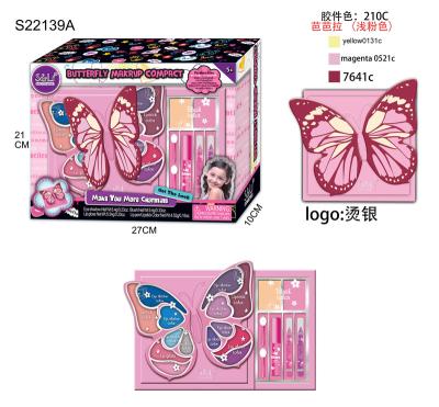 China Toy Makeup Set Kids Real Cosmetic Make Up Set To Pretend Play My Beauty Cosmetics Toy For Girl Butterfly Makeup Set for sale