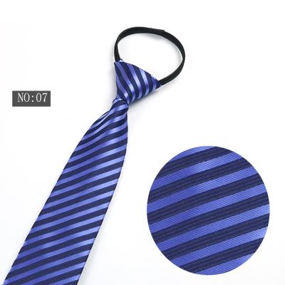 China Good Price Business Bule Ties Ready To Ship Zipper Polyester Ties 48cm*8cm for sale