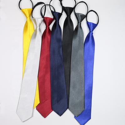 China New Style Hot Sale Polyester Satin Tie Zipper Tie 100% Micro Fabric 45*8cm& 45*5cm for sale