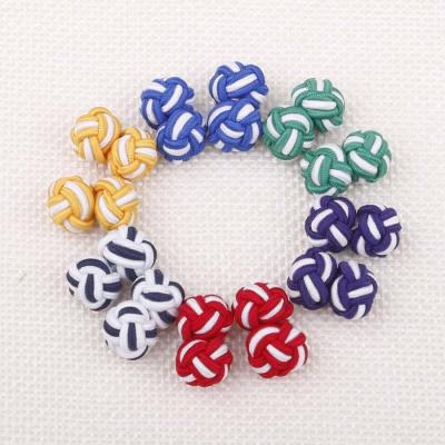 China Silk Knots Shape Special Cufflinks Wedding Men's Cuff Link Dress Shirt Business Men Knots Silk Cuff Links for sale