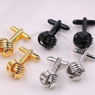 China Fashionable men's cufflinks spot direct sales European and American clothing men's metal twist cufflinks shirt hollow cufflinks for sale