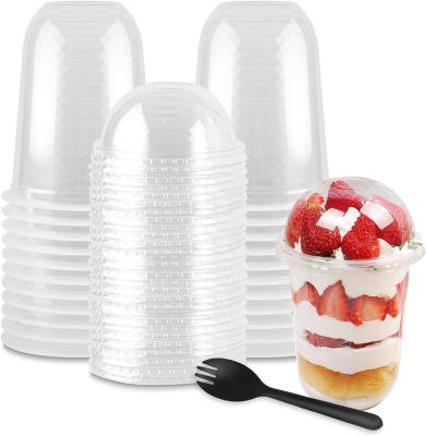 China LOKYO Disposable Eco-Friendly Clear Disposable Yogurt Cups Customized Plastic Bubble U Shaped Clear Tea Cup for sale