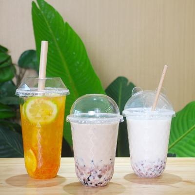 China LOKYO Food Grade Single Wall Custom Printed Reusable Transparent Plastic Drinks Cup u Shape Clear Beverage Bubble Tea Cup for sale