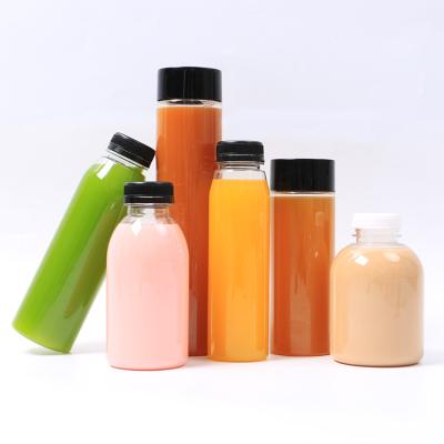 China LOKYO Beverage Store Eco Friendly Wholesale Custom Printed Plastic Disposable PET Bubble Tea Juice Bottle for sale