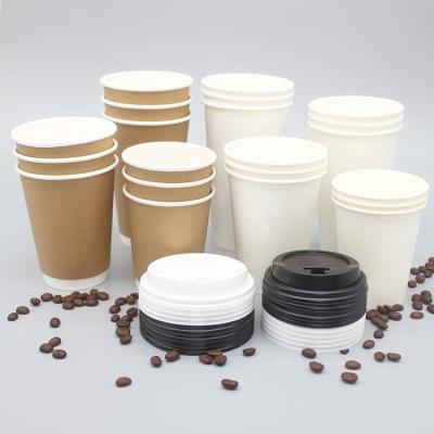 China 8oz 12oz 16oz Biodegradable Paper Coffee Cup Single Wall Packaging Material With Lid for sale