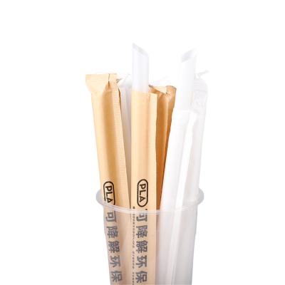 China LOKYO Disposable eco-friendly wholesale disposable milktea bubble boba pla biodegradable plastic straws for sale