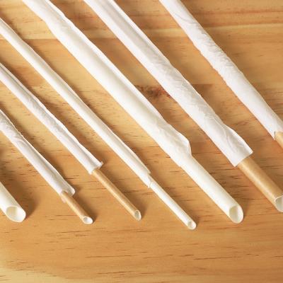 China LOKYO Disposable Individually Bundled Degradable Paper Straws Drinking Straws Customized Logo Thick Smoothie Straws for sale