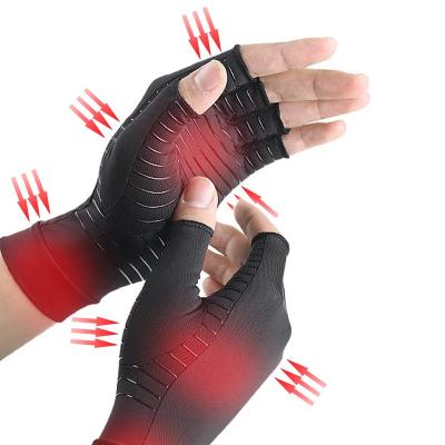 China Relief For Carpal Tunnel Arthritis Compression Gloves Fingerless Hands Arthritis Copper Gloves For Pain Relief Carpal Tunnel Glove for sale