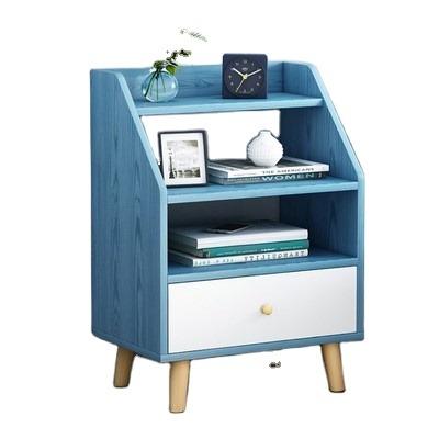 China Movable 2021 New Design Night Stand Modern Blue And White Bedside Cabinet Nightstand for sale