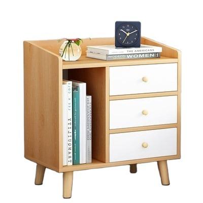 China Storage Cabinet Nightstand Movable Nordic Modern 3 Tier Bedside Table for sale