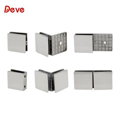 China Modern Stainless Steel Cabinet Door Lock Fitting Clip Glass Accessories 90 Degree L Connector for sale