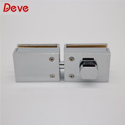 China Glass Anti-rust Zinc Door Tempered Glass Double Side Lock In Locks for sale