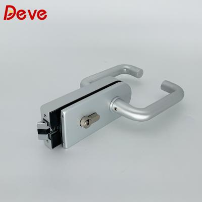 China Glass Up Glass Door Top Rated Commercial Glass Door Bottom Patch Lock for sale